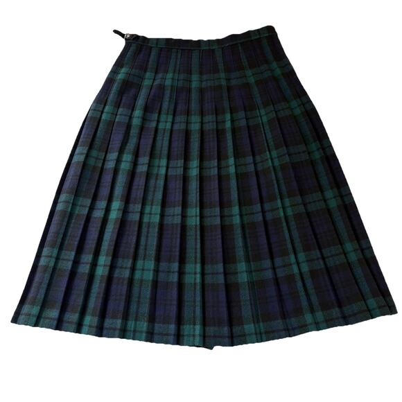 Vtg Laird Portch of Scotland Black Watch Tartan Plaid Wrap Skirt Wool Waist 28” - Picture 2 of 11